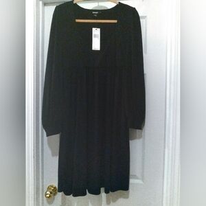 DKNY Black Oversized Formal Lagenlook Whimsigoth‎ Dress Medium